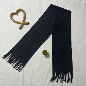 Elegant Dark Grey Fringe Scarf